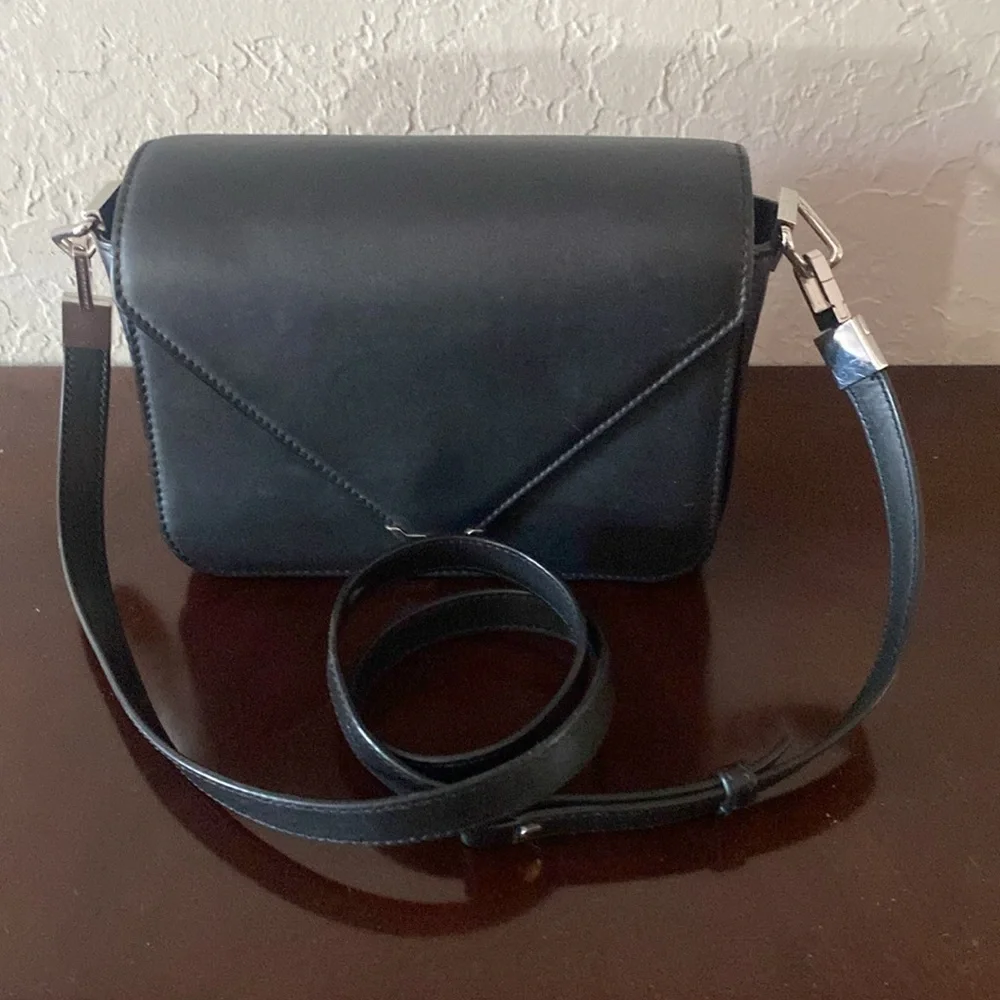 Alexander Wang Prisma Envelope Black Leather Crossbody Shoulder Bag